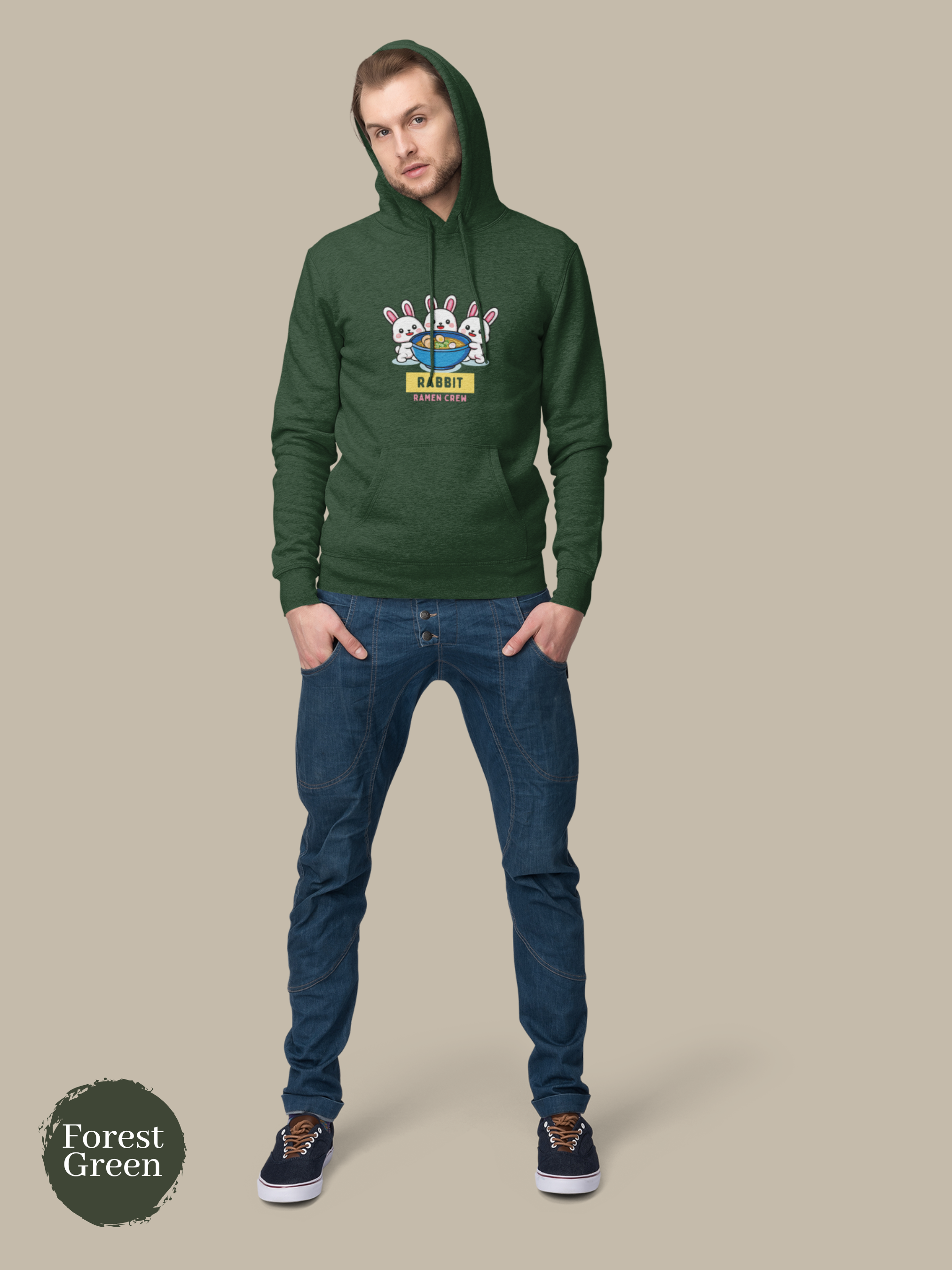 Ramen Hoodie: Rabbit Ramen Crew with Adorable Ramen Art - Perfect for Foodie and Asian Food Lovers
