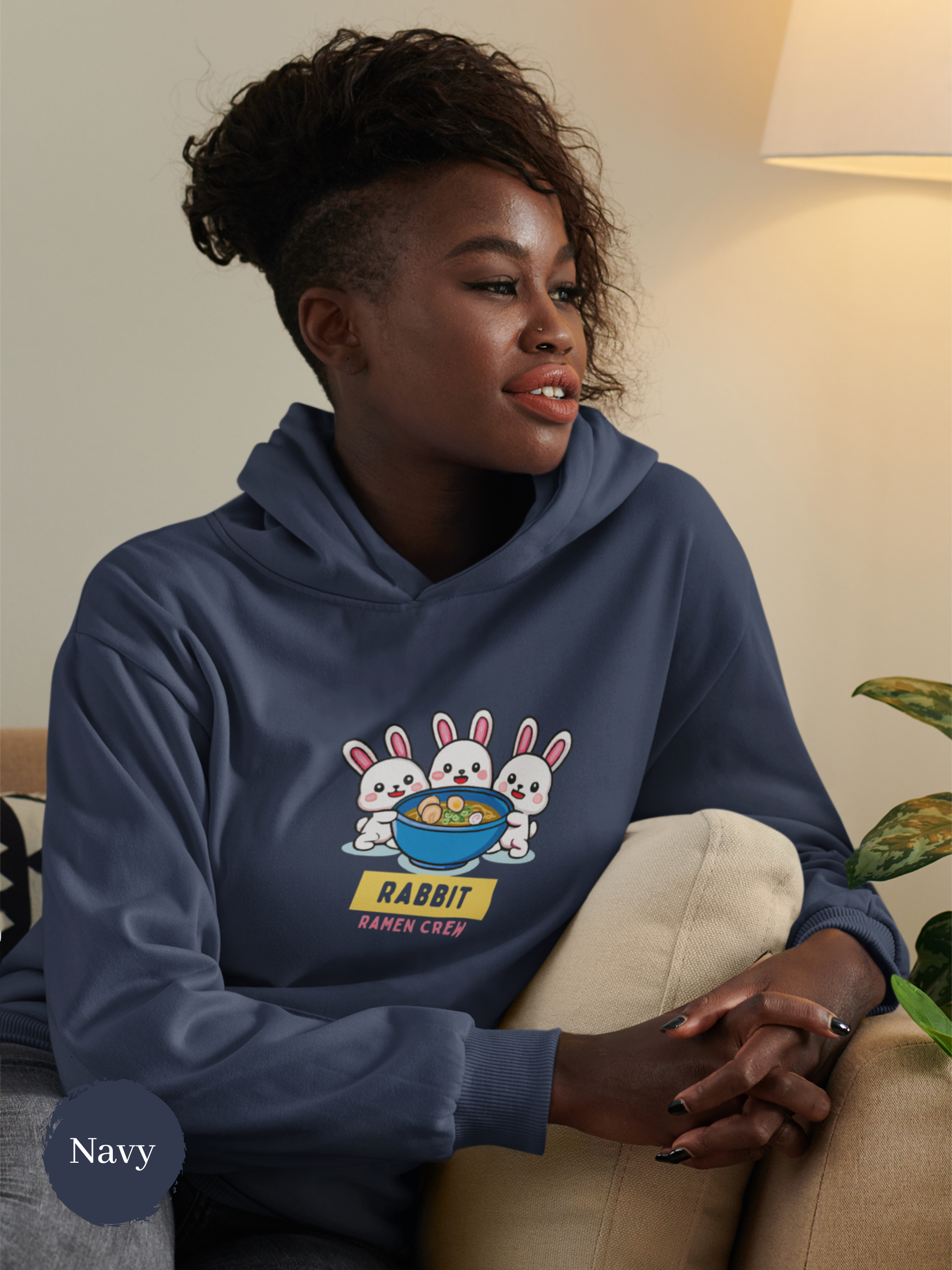 Ramen Hoodie: Rabbit Ramen Crew with Adorable Ramen Art - Perfect for Foodie and Asian Food Lovers