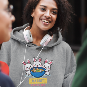 Ramen Hoodie: Rabbit Ramen Crew with Adorable Ramen Art - Perfect for Foodie and Asian Food Lovers