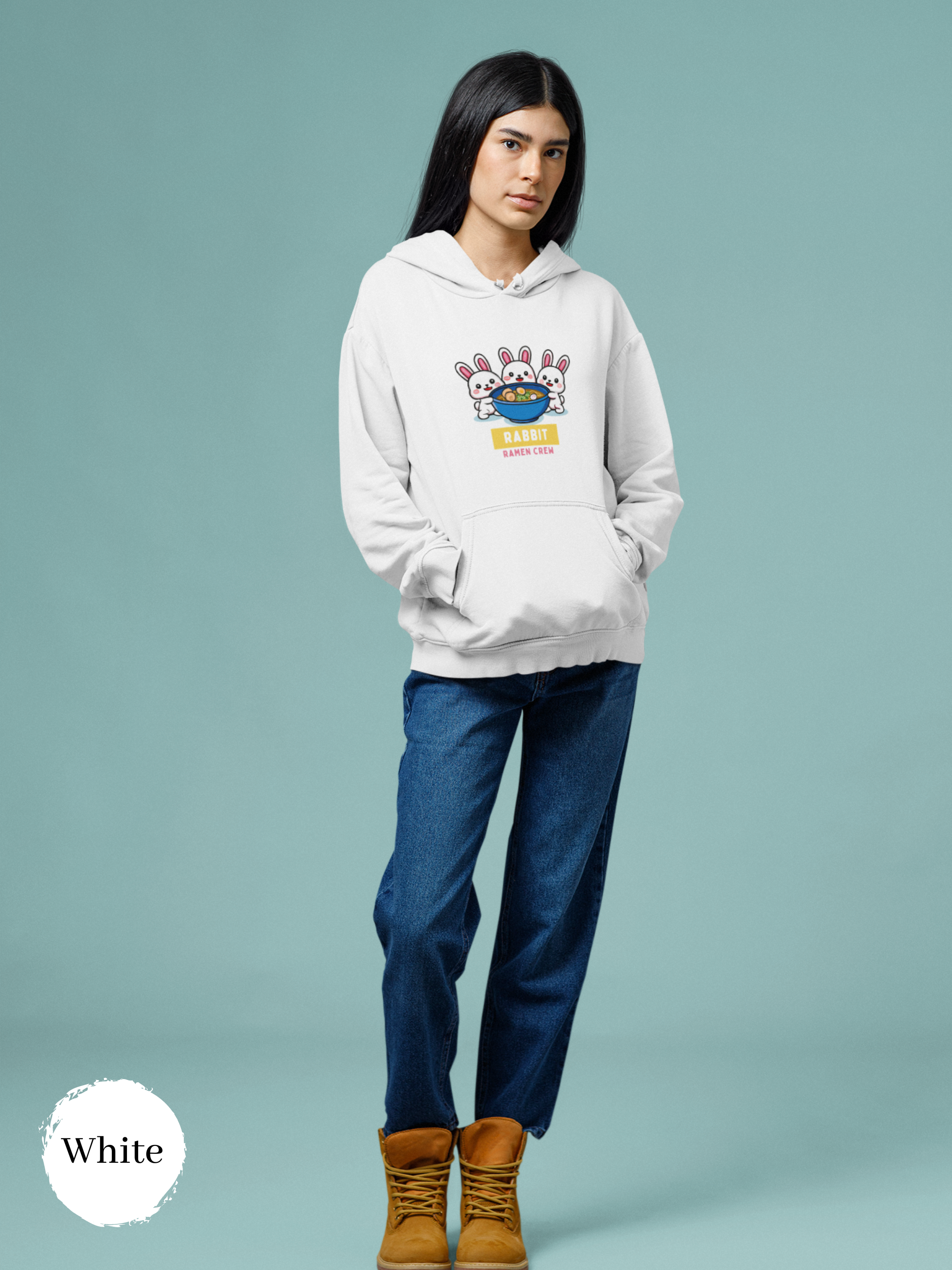 Ramen Hoodie: Rabbit Ramen Crew with Adorable Ramen Art - Perfect for Foodie and Asian Food Lovers