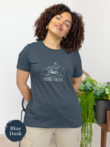 Ramen T-Shirt: Friend Forever Shiba Inu and Cat Eating Ramen, Japanese Foodie Shirt with Ramen Art
