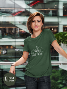 Ramen T-Shirt: Friend Forever Shiba Inu and Cat Eating Ramen, Japanese Foodie Shirt with Ramen Art