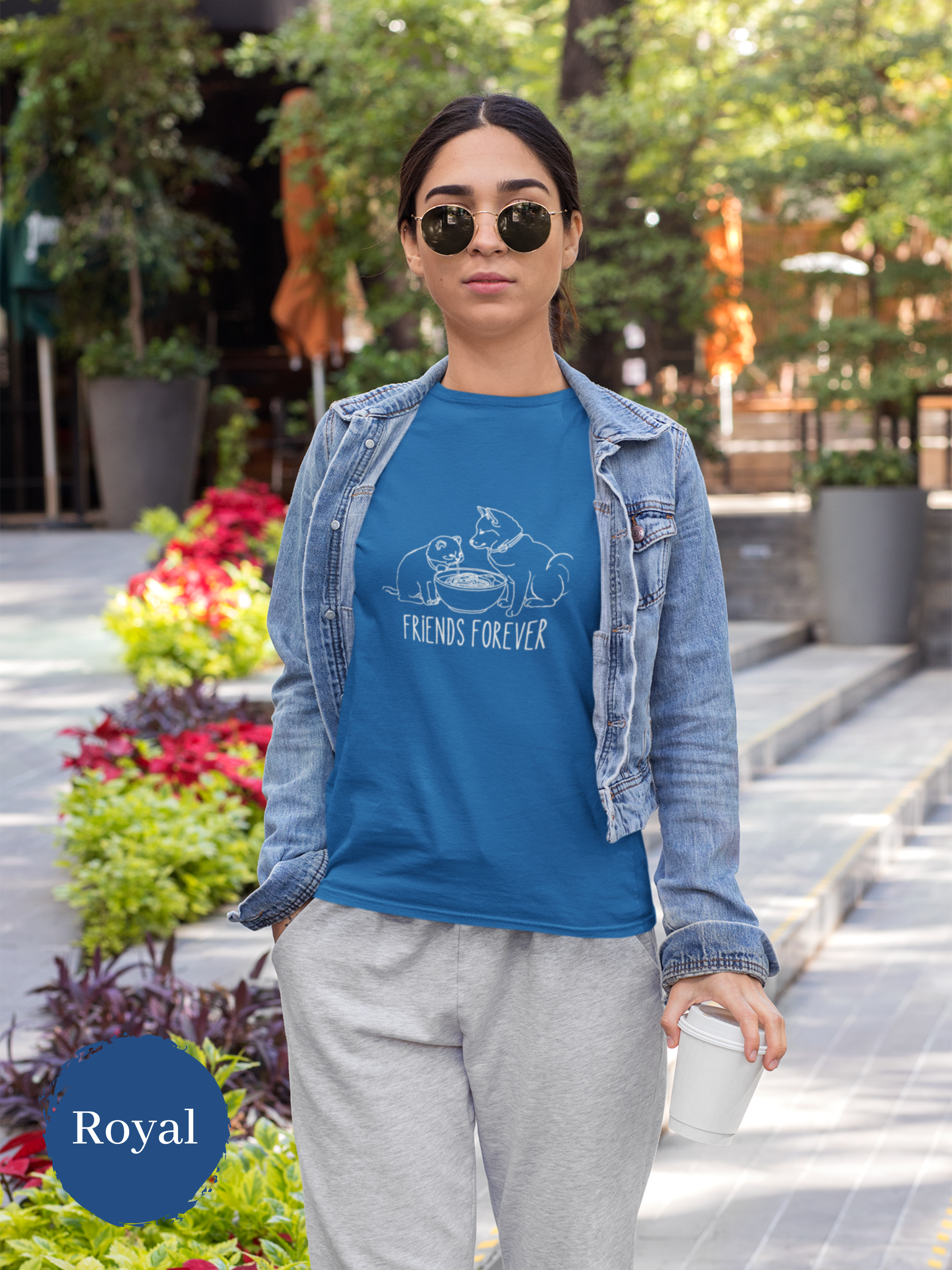 Ramen T-Shirt: Friend Forever Shiba Inu and Cat Eating Ramen, Japanese Foodie Shirt with Ramen Art