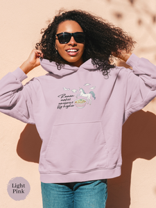 Ramen Hoodie: Flying Higher with Unicorn Power and Delicious Ramen Noodles Pun Hoodie