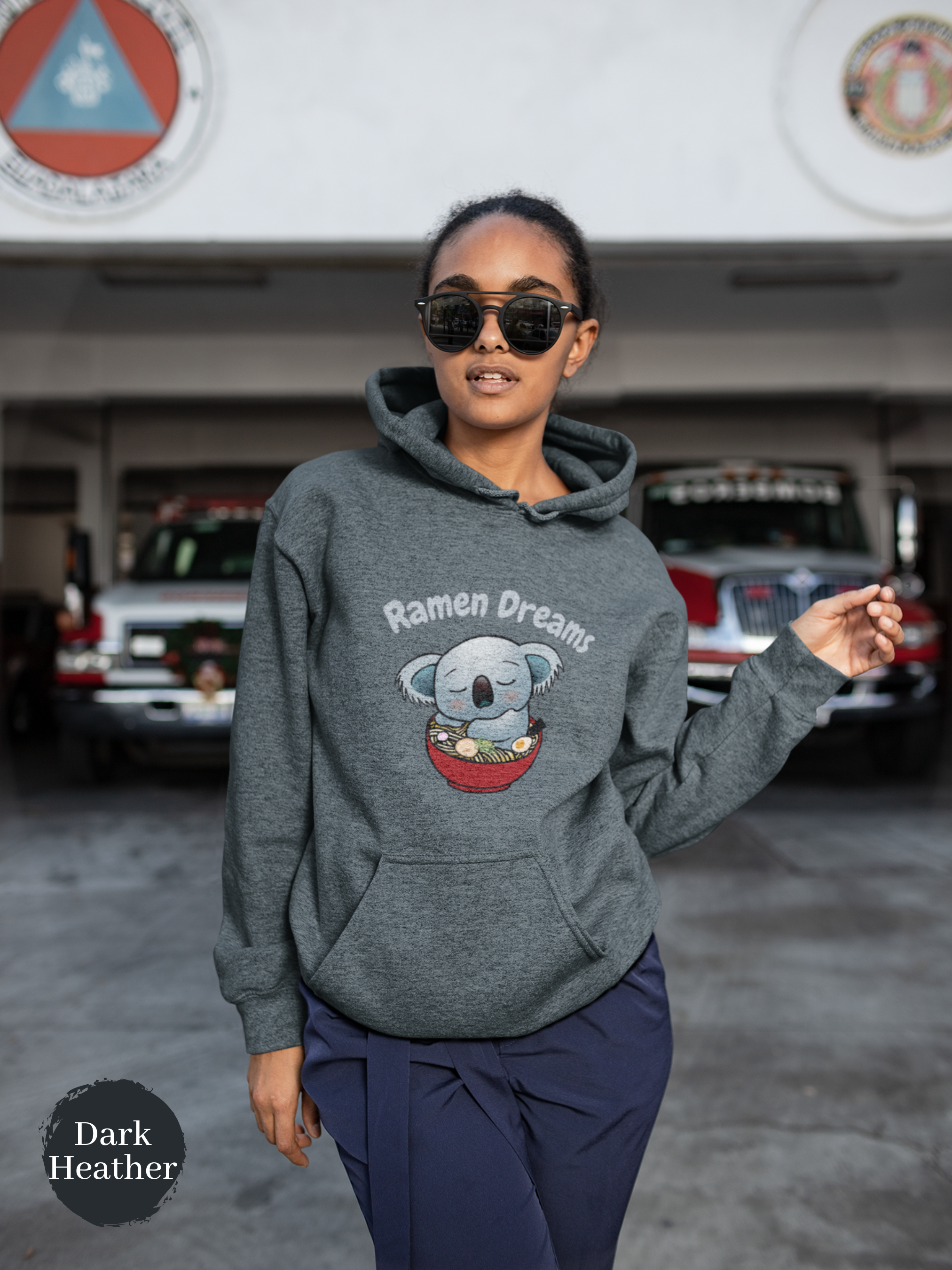 Ramen Hoodie - Ramen Dreams: Cute Koala in a Relaxing Ramen Bowl, Perfect for Foodie Hoodies and Fans of Asian Food Art and Punny Hoodies