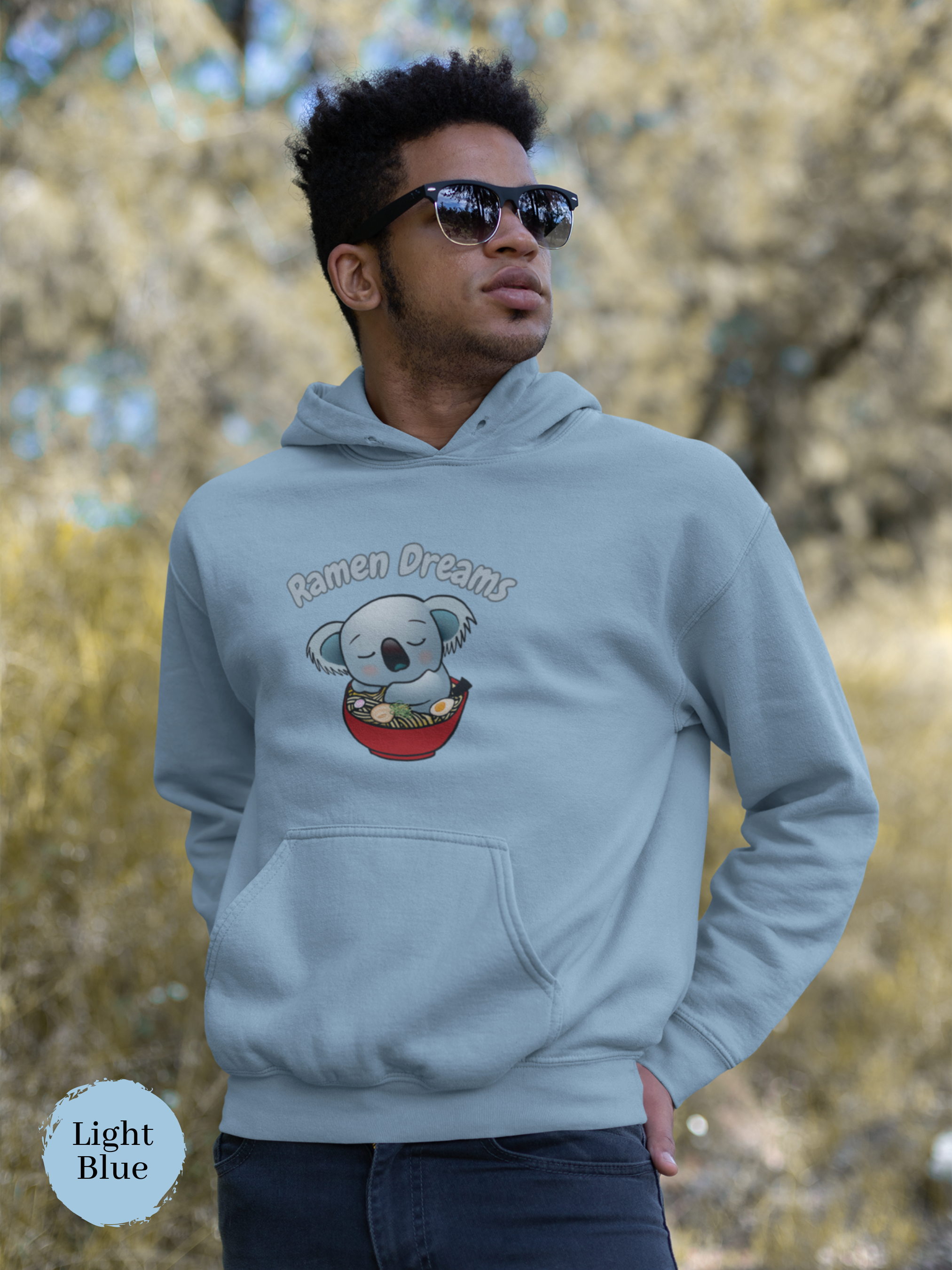 Ramen Hoodie - Ramen Dreams: Cute Koala in a Relaxing Ramen Bowl, Perfect for Foodie Hoodies and Fans of Asian Food Art and Punny Hoodies