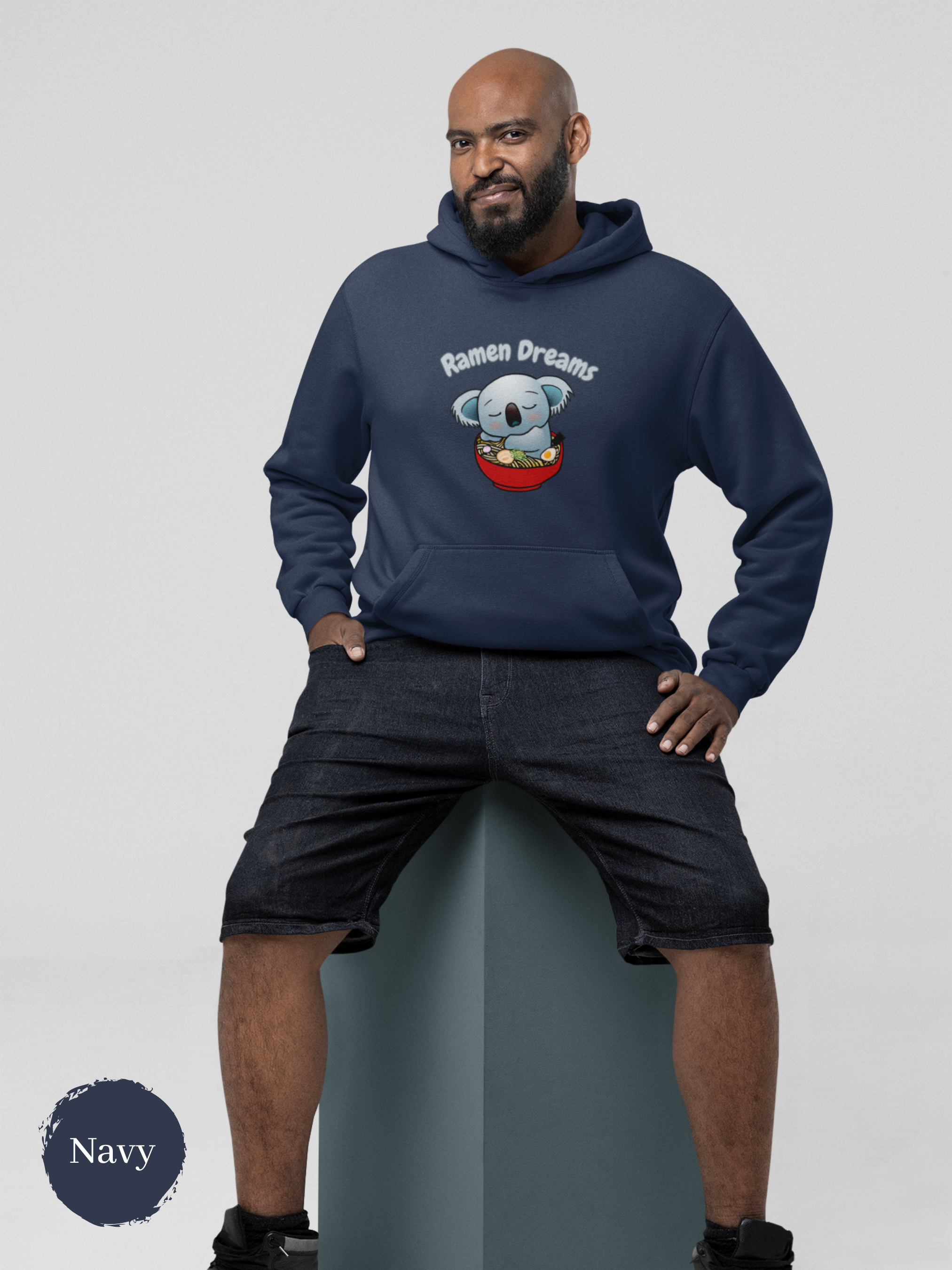 Ramen Hoodie - Ramen Dreams: Cute Koala in a Relaxing Ramen Bowl, Perfect for Foodie Hoodies and Fans of Asian Food Art and Punny Hoodies