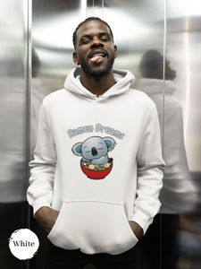 Ramen Hoodie - Ramen Dreams: Cute Koala in a Relaxing Ramen Bowl, Perfect for Foodie Hoodies and Fans of Asian Food Art and Punny Hoodies