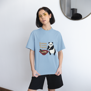 Ramen T-Shirt: Ramen, Groove, Repeat with Panda Illustration - Japanese Foodie Shirt with Ramen Art
