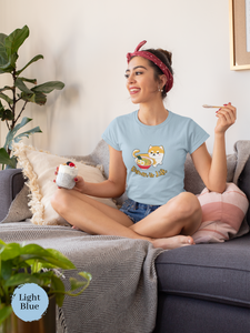 Ramen T-Shirt: Japanese Foodie Shirt with Cute Shiba Inu Beside Ramen Bowl - Ramen is Life Art Print