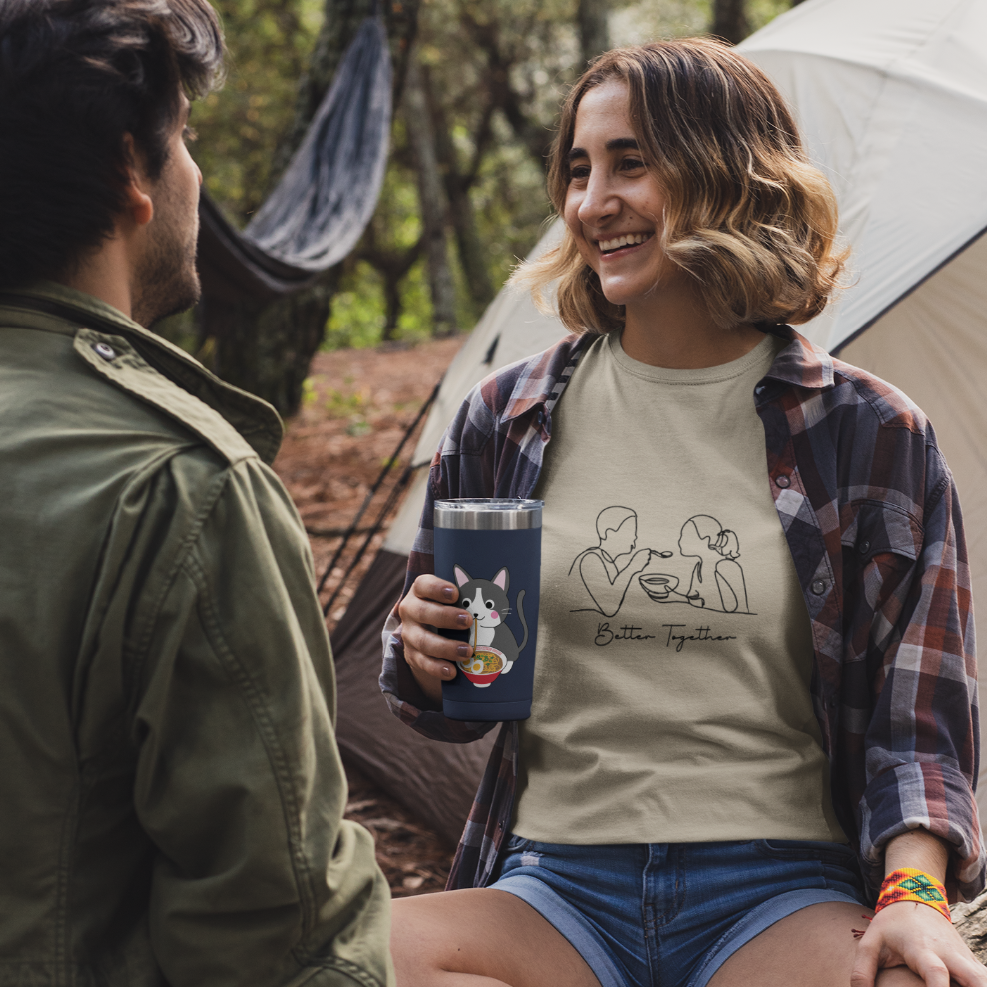 Ramen T-shirt: Japanese Shirt with Foodie Ramen Art Featuring a Couple Together