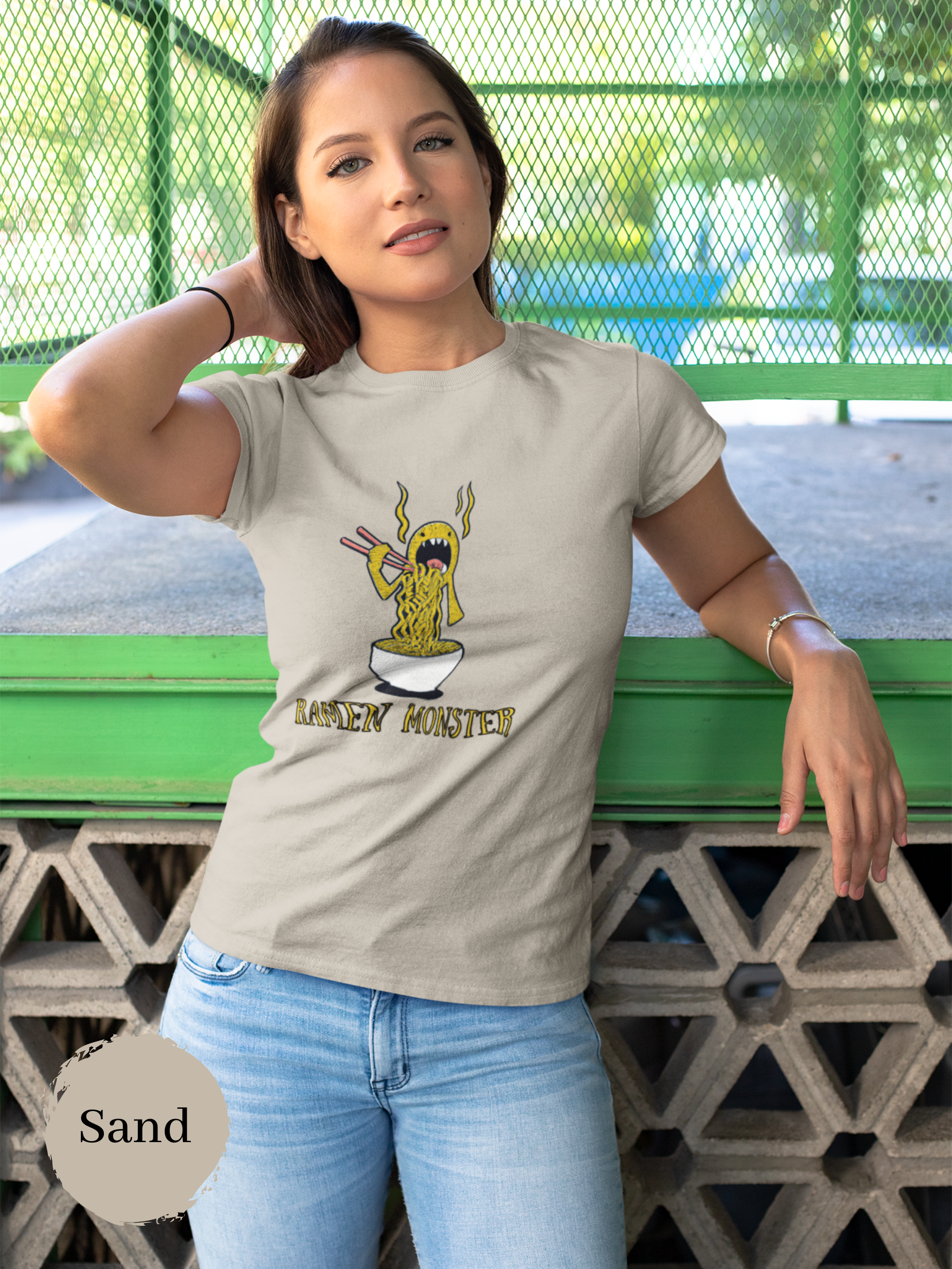 Ramen Monster Art T-Shirt Japanese Foodie Shirt for Ramen Lovers