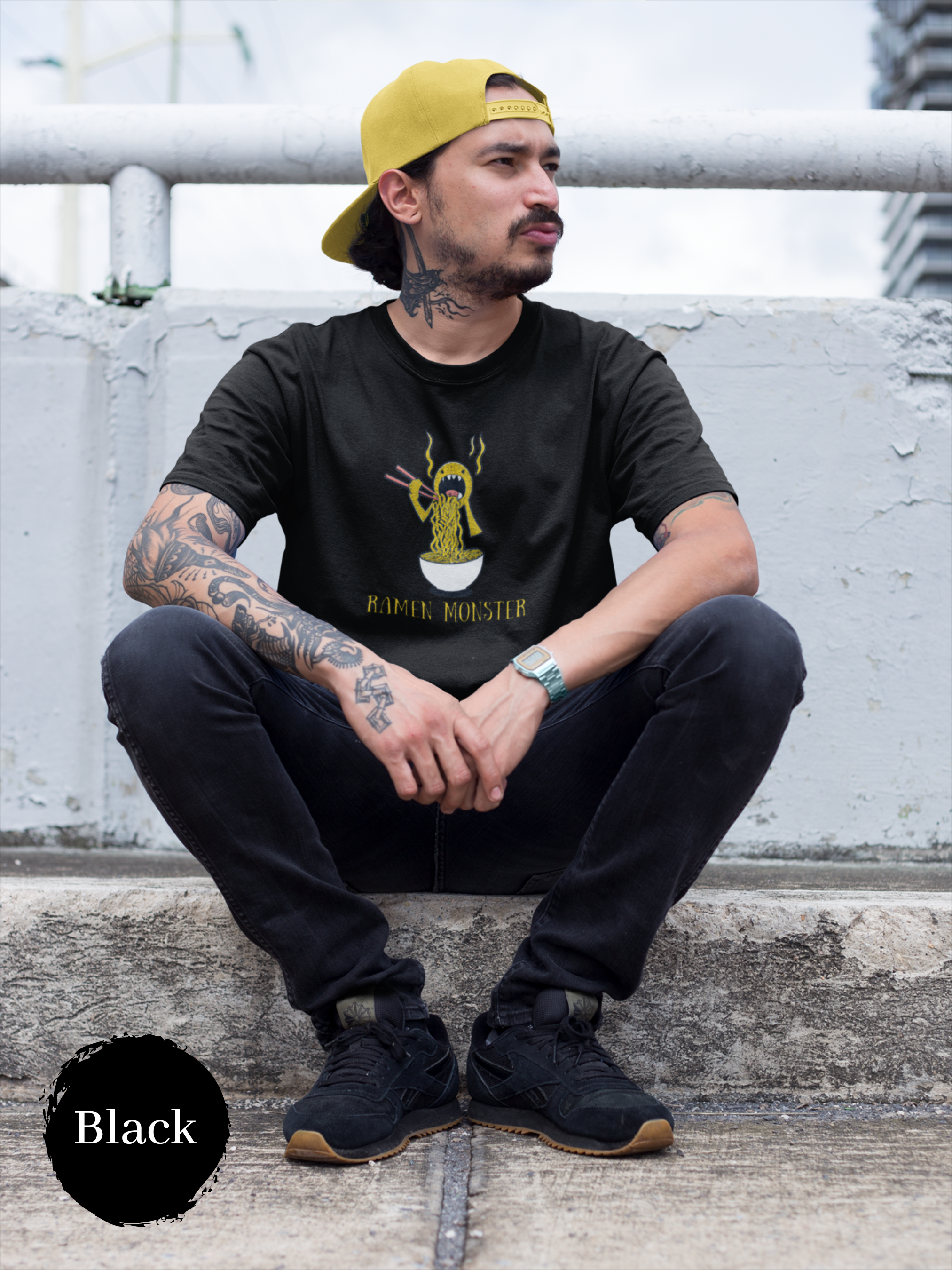 Ramen Monster Art T-Shirt Japanese Foodie Shirt for Ramen Lovers