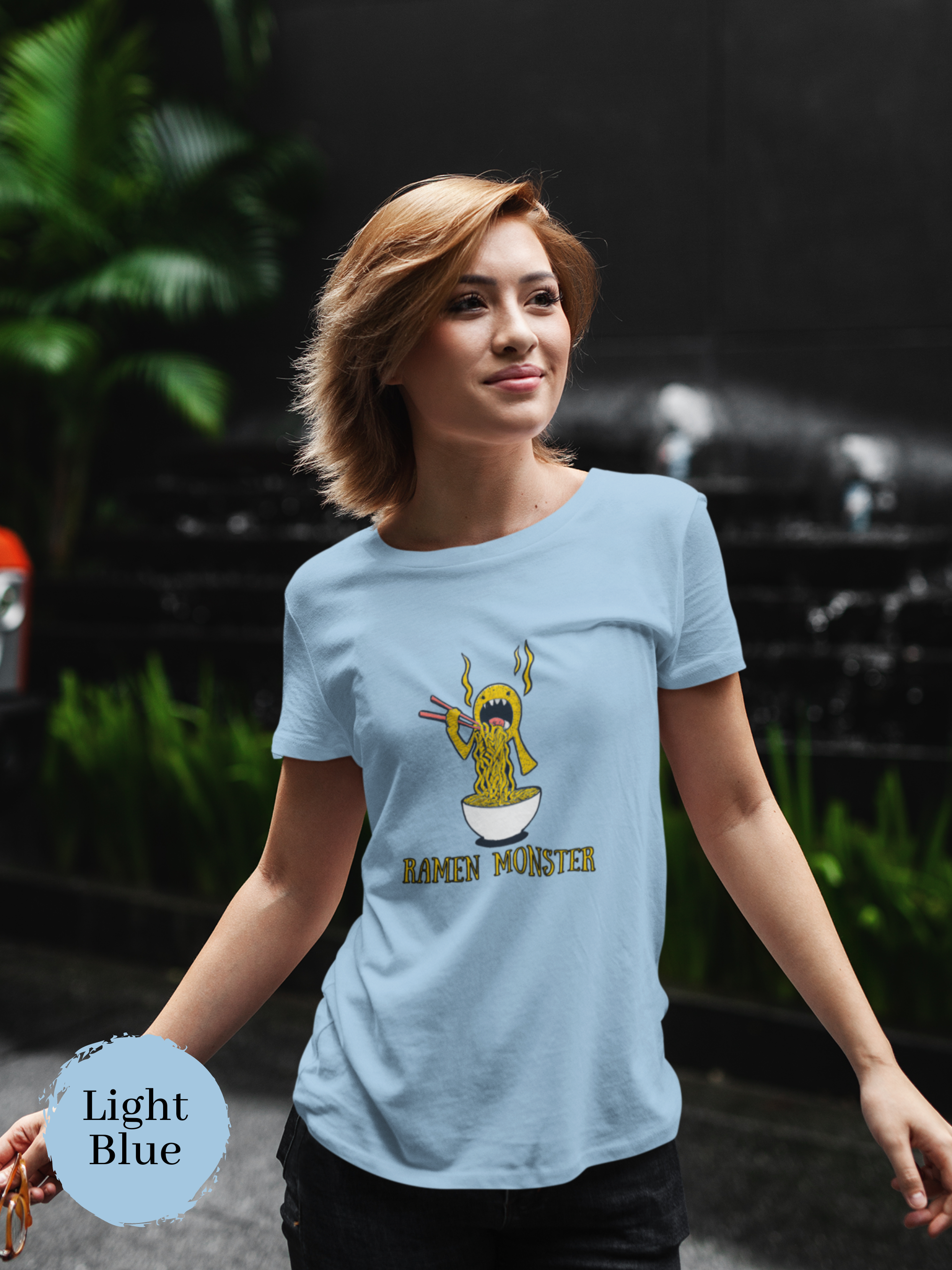Ramen Monster Art T-Shirt Japanese Foodie Shirt for Ramen Lovers
