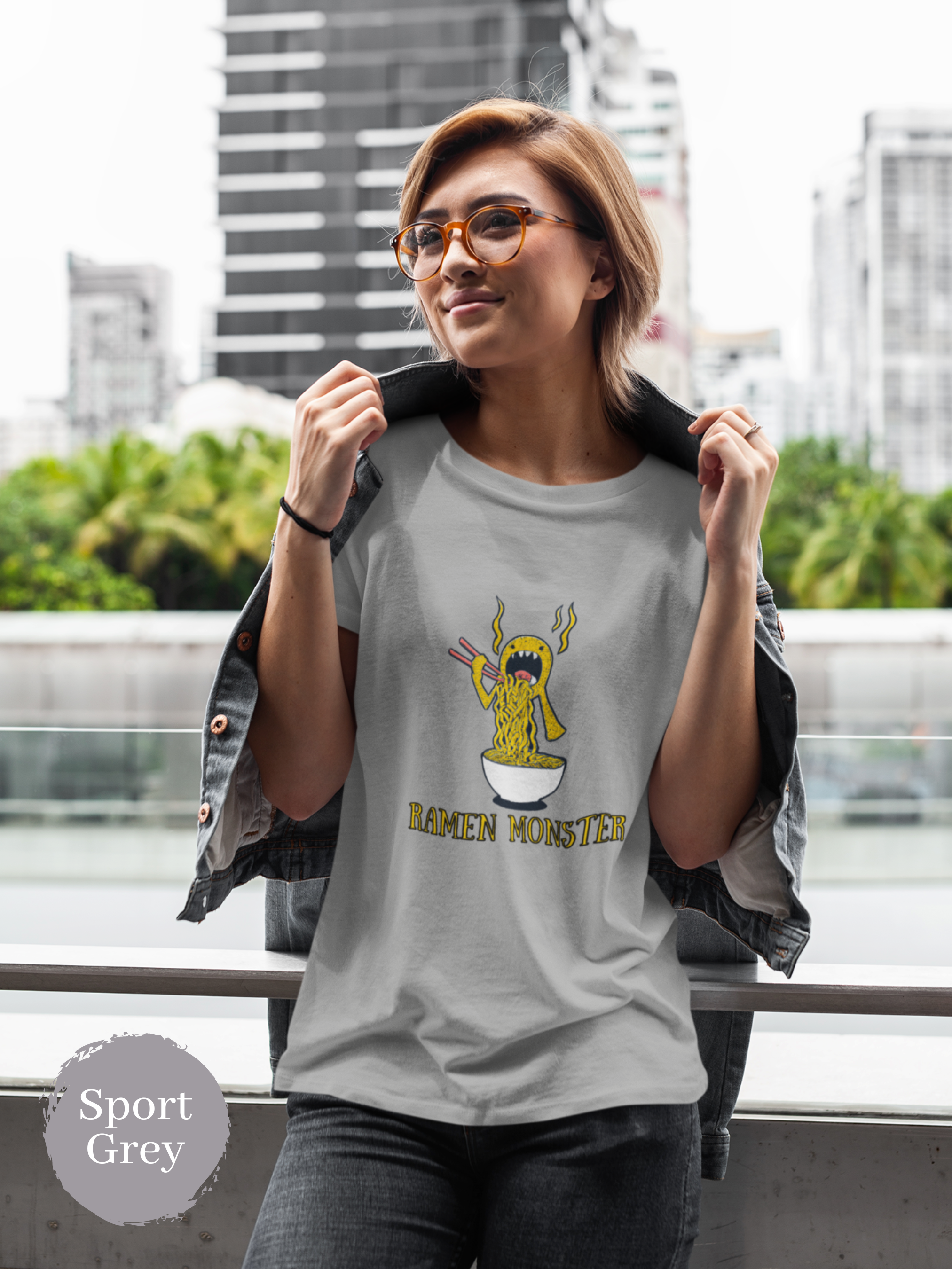 Ramen Monster Art T-Shirt Japanese Foodie Shirt for Ramen Lovers