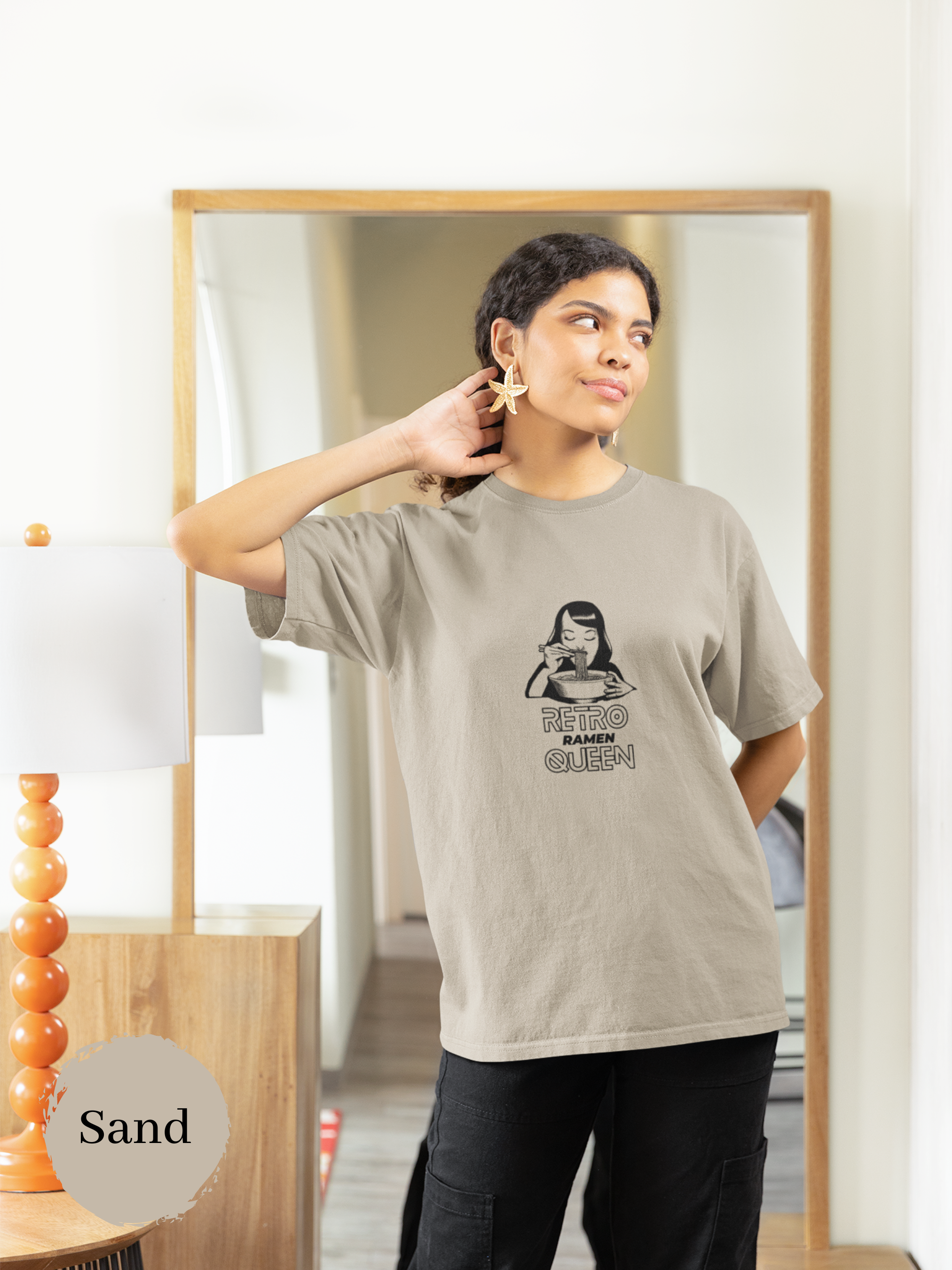 Retro Ramen Queen T-Shirt: Japanese Foodie Shirt with Ramen Art Illustration