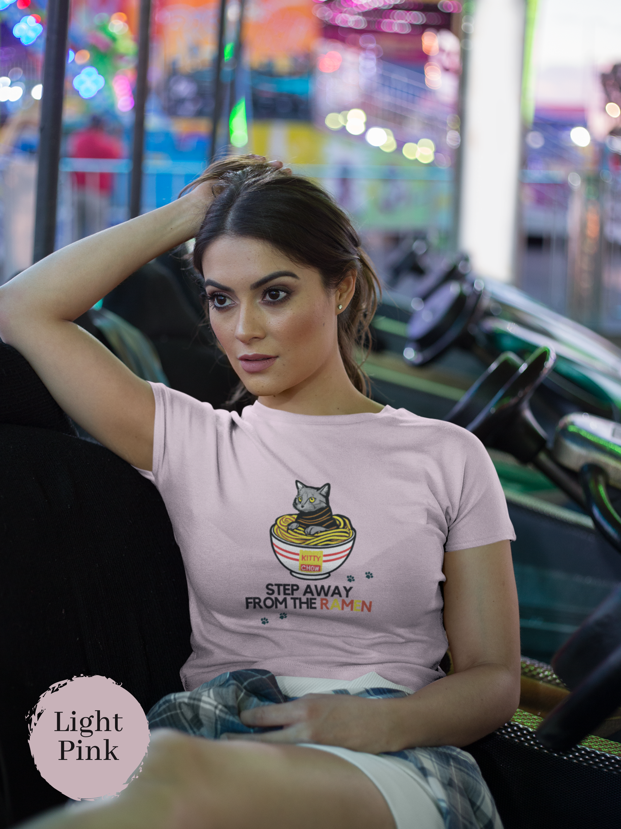 Ramen T-Shirt: Japanese Foodie Shirt with Cute Cat Illustration and Ramen Art - Step Away From the Ramen
