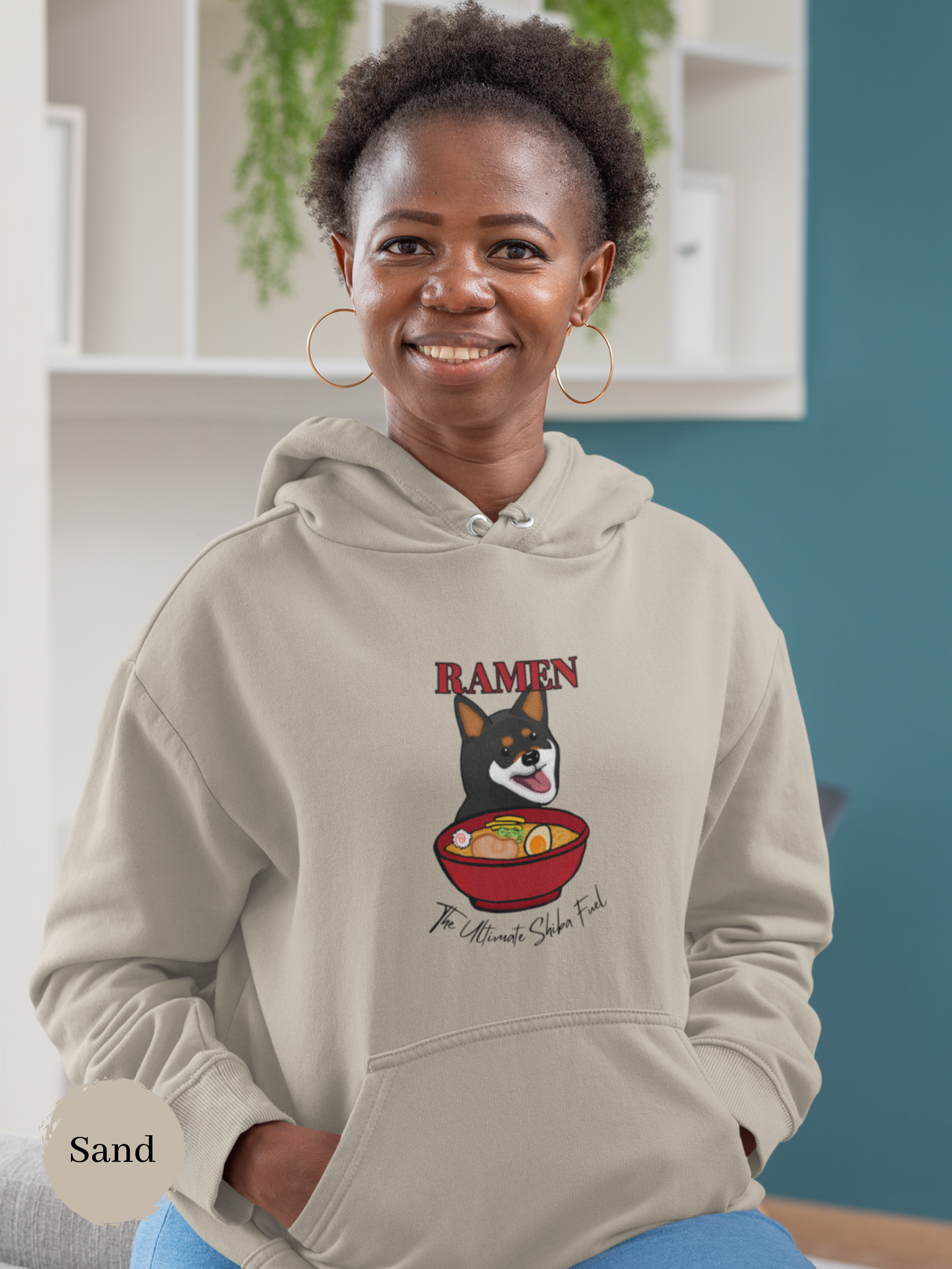Ramen Hoodie - "Ramen the Ultimate Shiba Fuel" featuring a Shiba Inu and Noodles