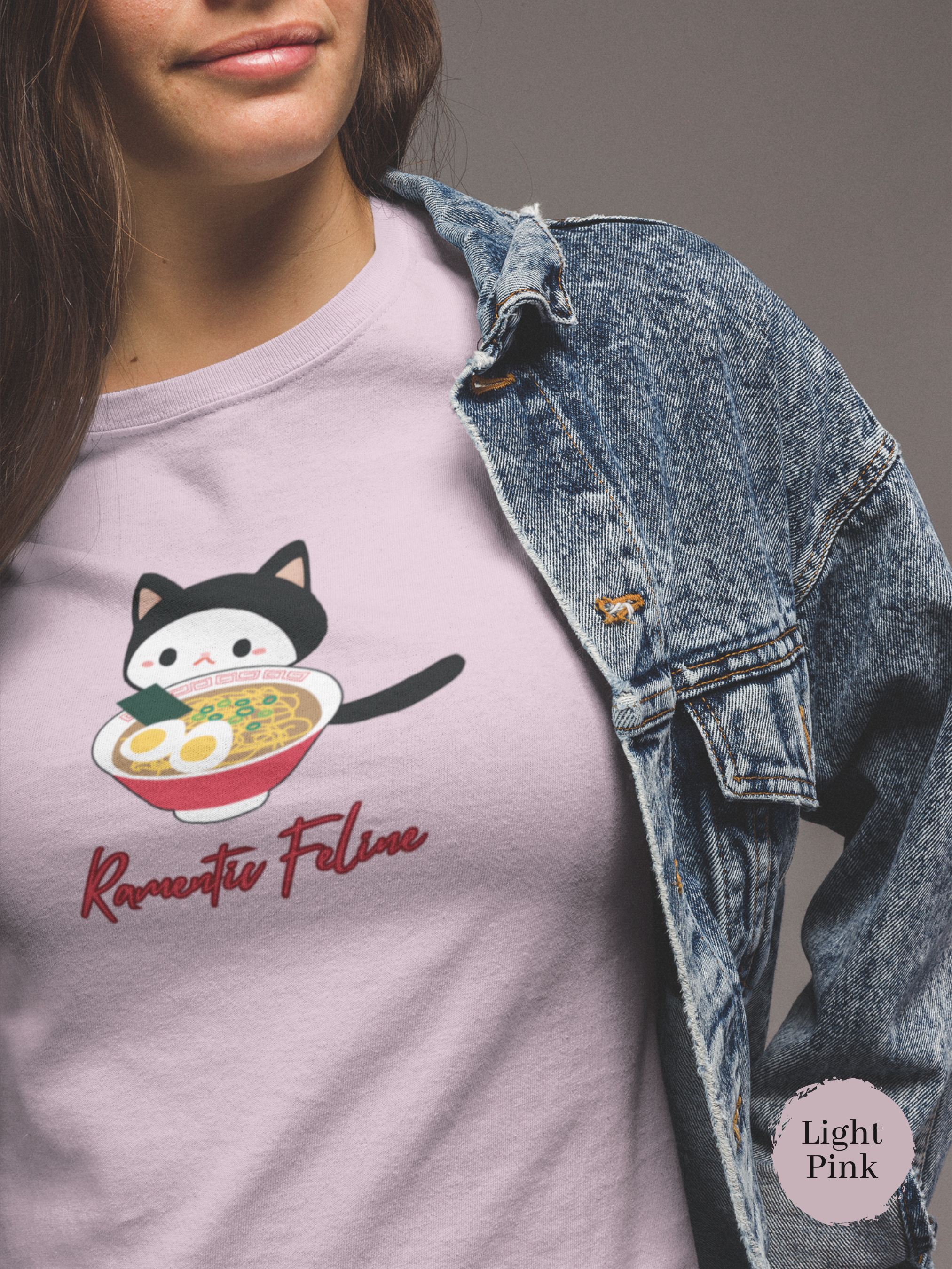Ramen T-Shirt: Ramentic Feline - Adorable Cat and Ramen Art for Japanese Foodie Lovers