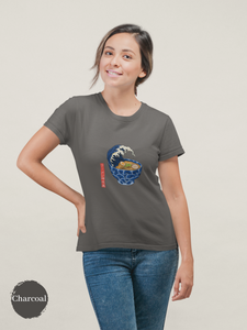 Ramen T-Shirt: Japanese-Inspired Foodie Tee with Wave and Ramen Bowl Art