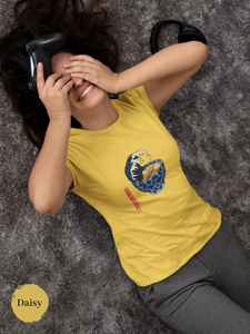 Ramen T-Shirt: Japanese-Inspired Foodie Tee with Wave and Ramen Bowl Art