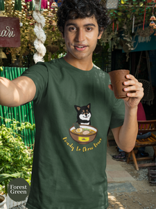 Ramen T-shirt: Ready to Chow Down - Shiba Inu and Ramen Art for Japanese Foodie Shirt