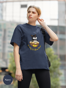 Ramen T-shirt: Ready to Chow Down - Shiba Inu and Ramen Art for Japanese Foodie Shirt