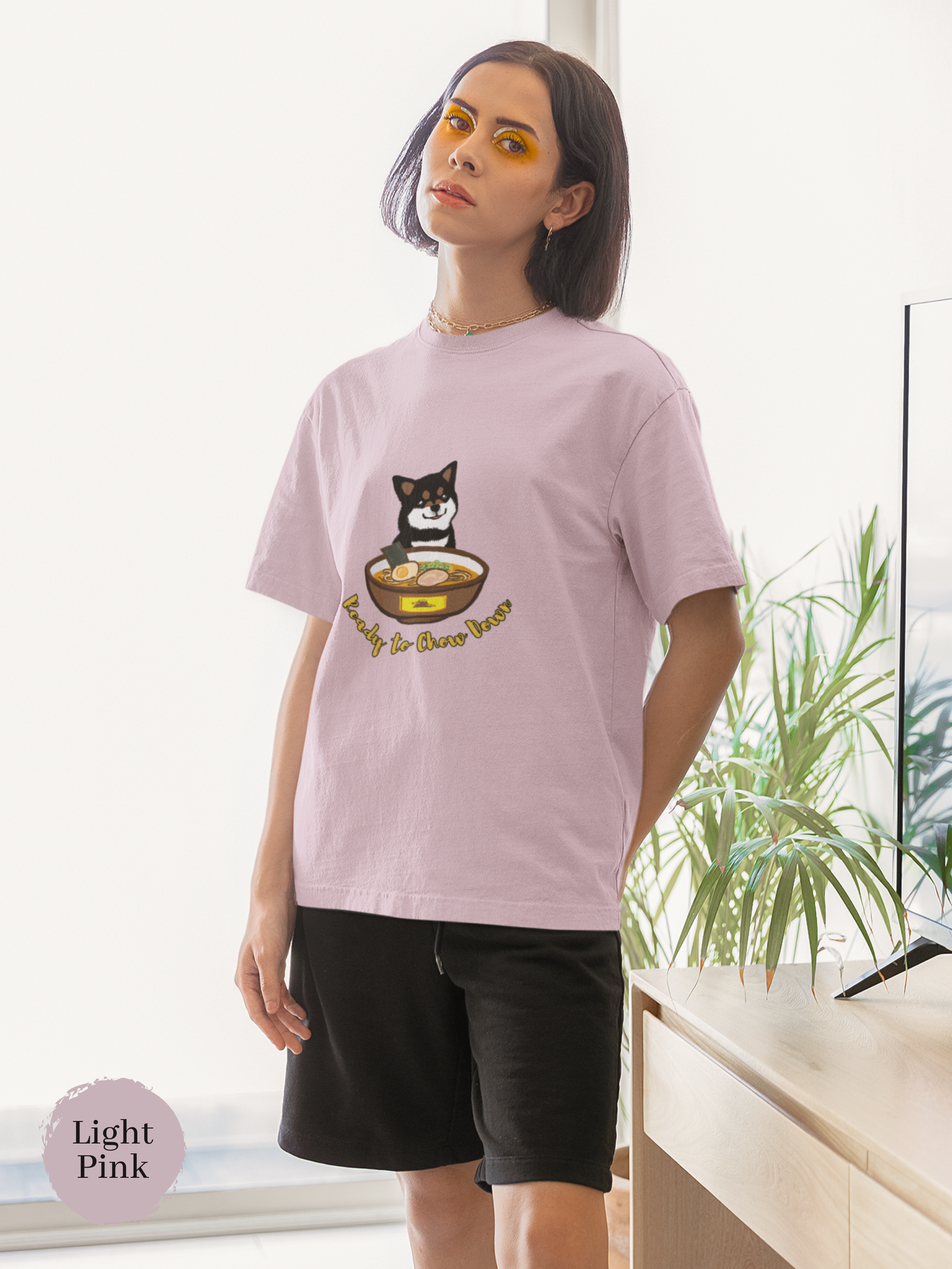 Ramen T-shirt: Ready to Chow Down - Shiba Inu and Ramen Art for Japanese Foodie Shirt