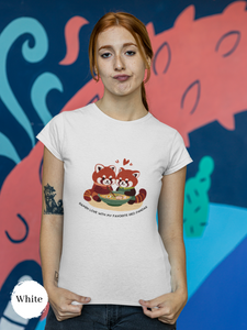 Ramen Love with My Favourite Red Pandas - Japanese Foodie T-Shirt with Ramen Art