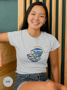 Ramen T-Shirt: Riding the Noodle Wave in Hokusai Style - Japanese Foodie Shirt and Ramen Art