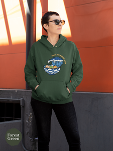 Ramen Hoodie: Riding the Noodle Wave - Asian Foodie Hoodie with Hokusai-Inspired Ramen Art and Delicious Puns