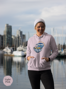 Ramen Hoodie: Riding the Noodle Wave - Asian Foodie Hoodie with Hokusai-Inspired Ramen Art and Delicious Puns