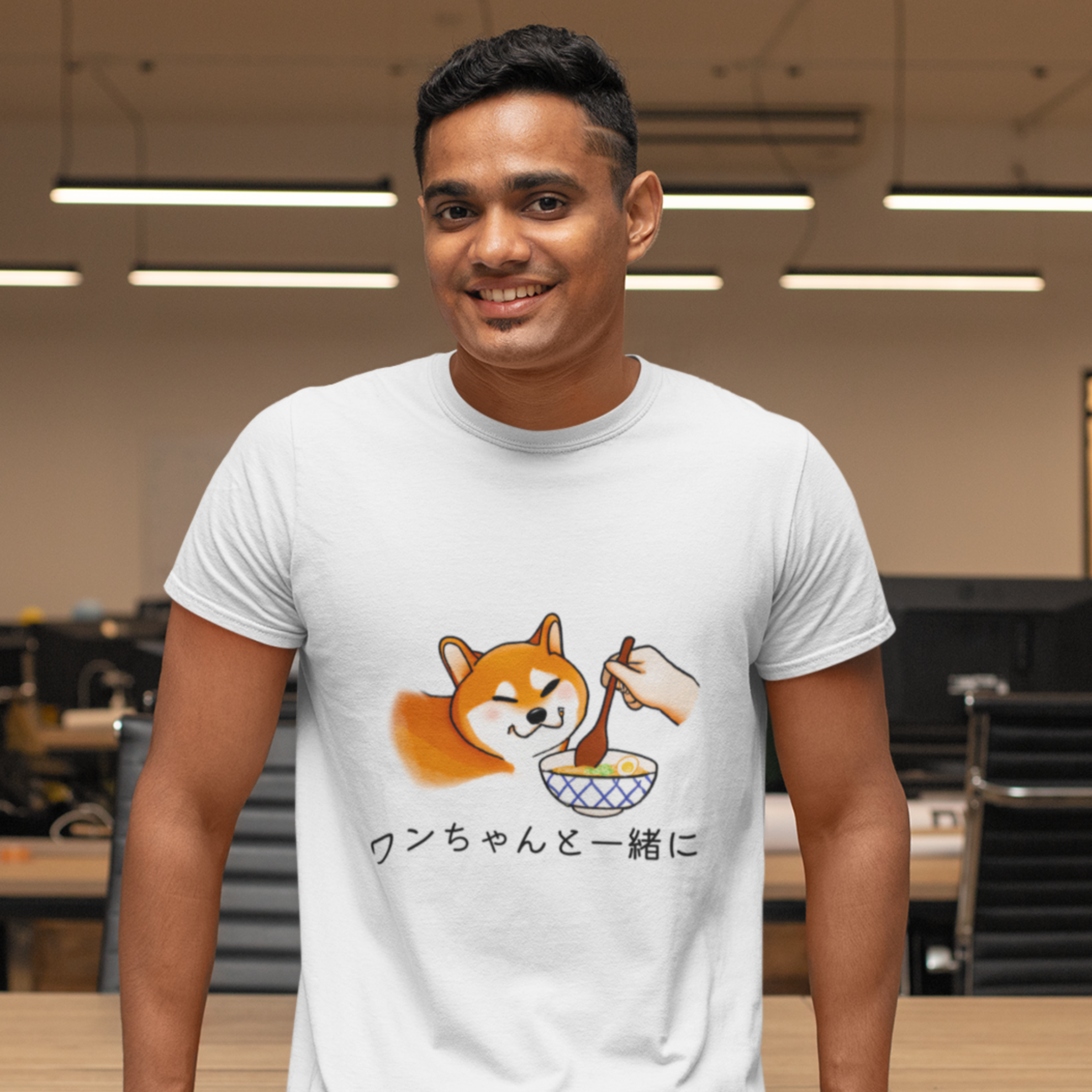 Ramen T-shirt: Shiba Inu and Ramen Art - Japanese-Inspired Foodie Shirt