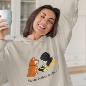 Ramen Hoodie - Ramen Partner in Crime: Shiba Inu and Girl Feasting on Delicious Ramen