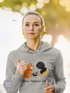 Ramen Hoodie - Ramen Partner in Crime: Shiba Inu and Girl Feasting on Delicious Ramen