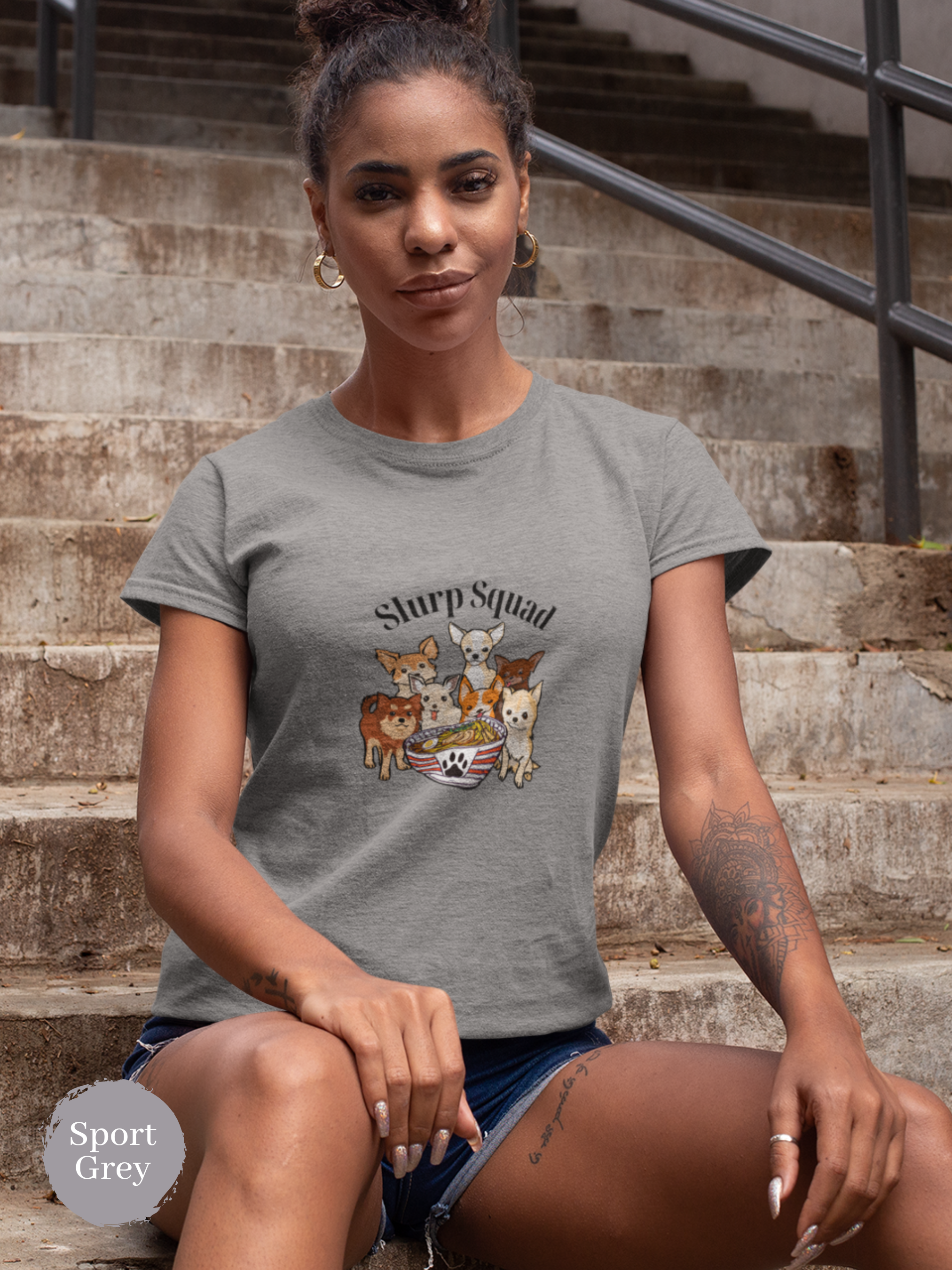 Ramen T-Shirt - Slurp Squad with Cute Chihuahuas and Ramen Art - Japanese Foodie Shirt